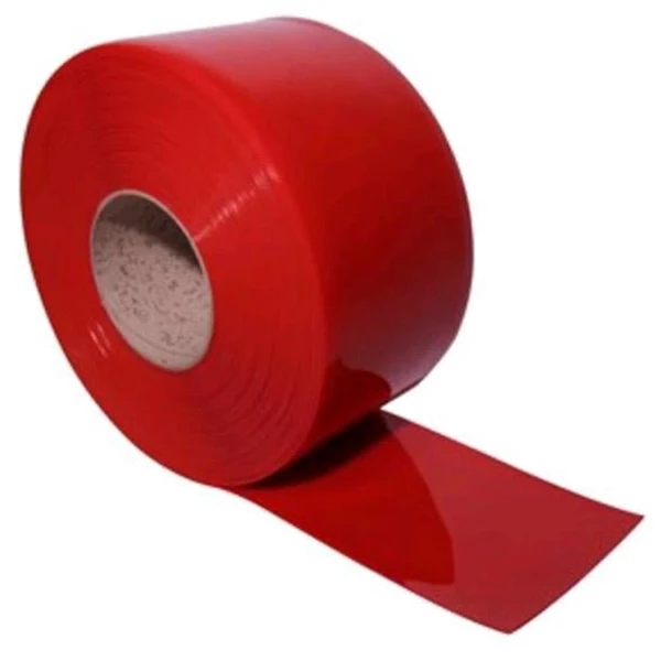 Tirai PVC plastik merah Roll / meter