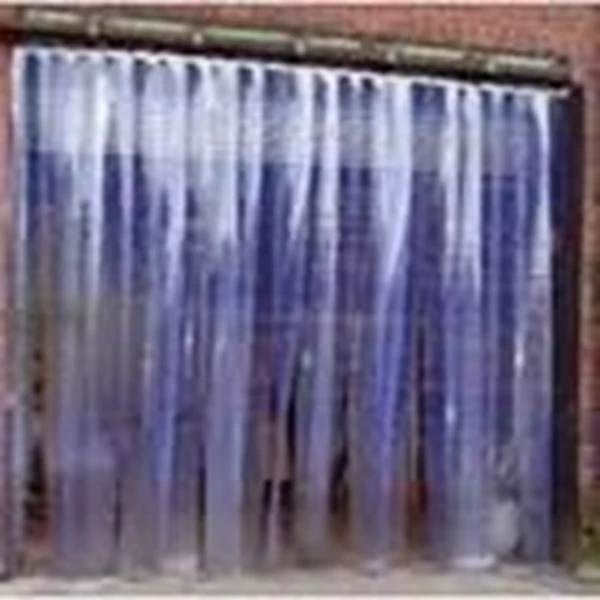 Tirai PVC Plastik Curtain Blue Clear 
